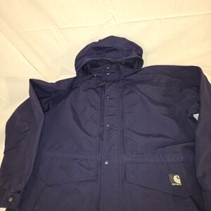 Carhartt Workshield Navy Blue, Lined With Mesh Hooded Jacket